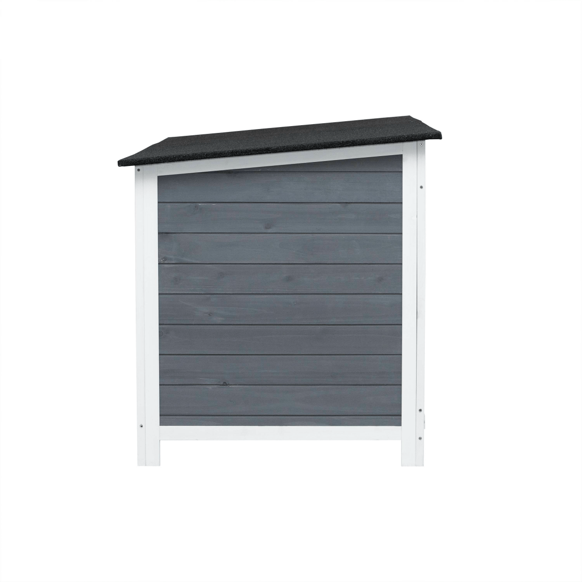 Small Gray Wooden Chicken Hutch - Compact Fir Wood with Metal Wire Construction - Small Pet Homes