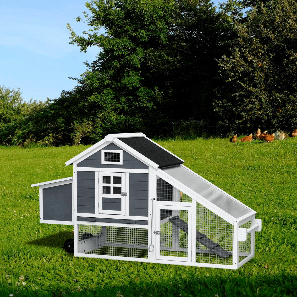 Convenient Chicken Coop on Wheels - Spacious, Durable, and Easy to Move - Small Pet Homes