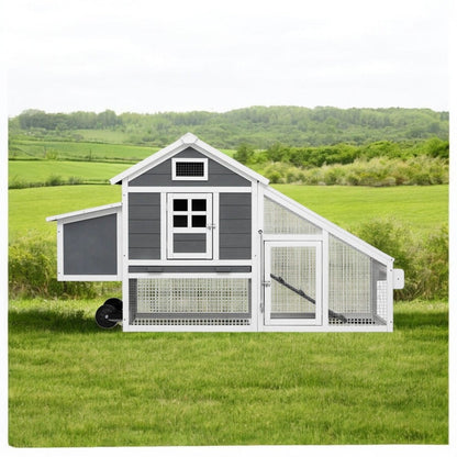 Convenient Chicken Coop on Wheels - Spacious, Durable, and Easy to Move - Small Pet Homes