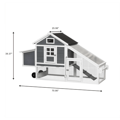 Convenient Chicken Coop on Wheels - Spacious, Durable, and Easy to Move - Small Pet Homes