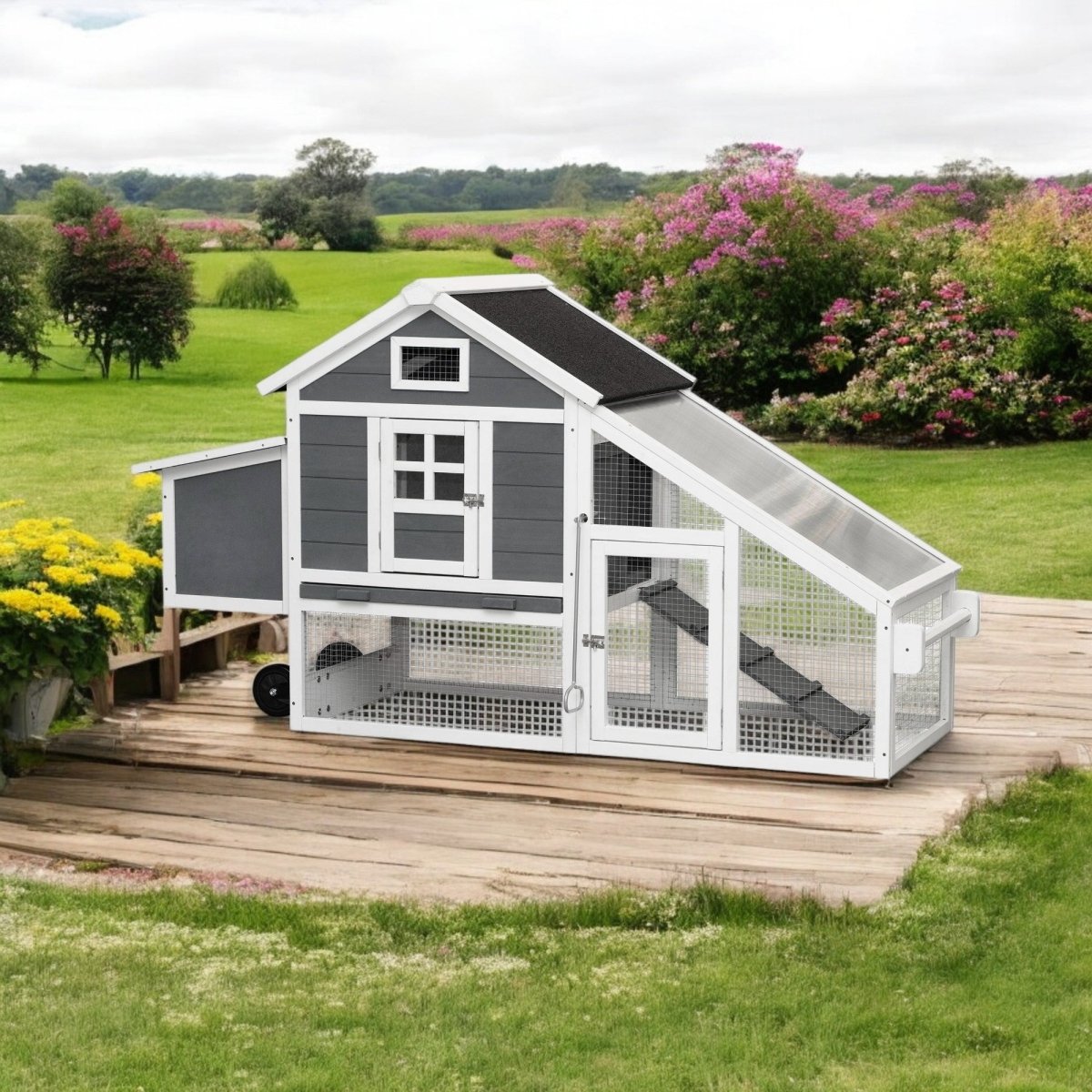 Convenient Chicken Coop on Wheels - Spacious, Durable, and Easy to Move - Small Pet Homes