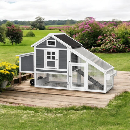Convenient Chicken Coop on Wheels - Spacious, Durable, and Easy to Move - Small Pet Homes