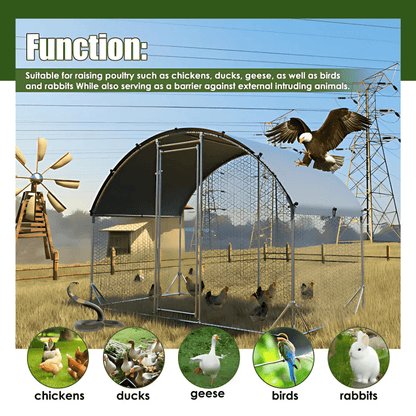 Large Metal Chicken and Duck Coop - Waterproof, UV - Protected, and Secure - Small Pet Homes