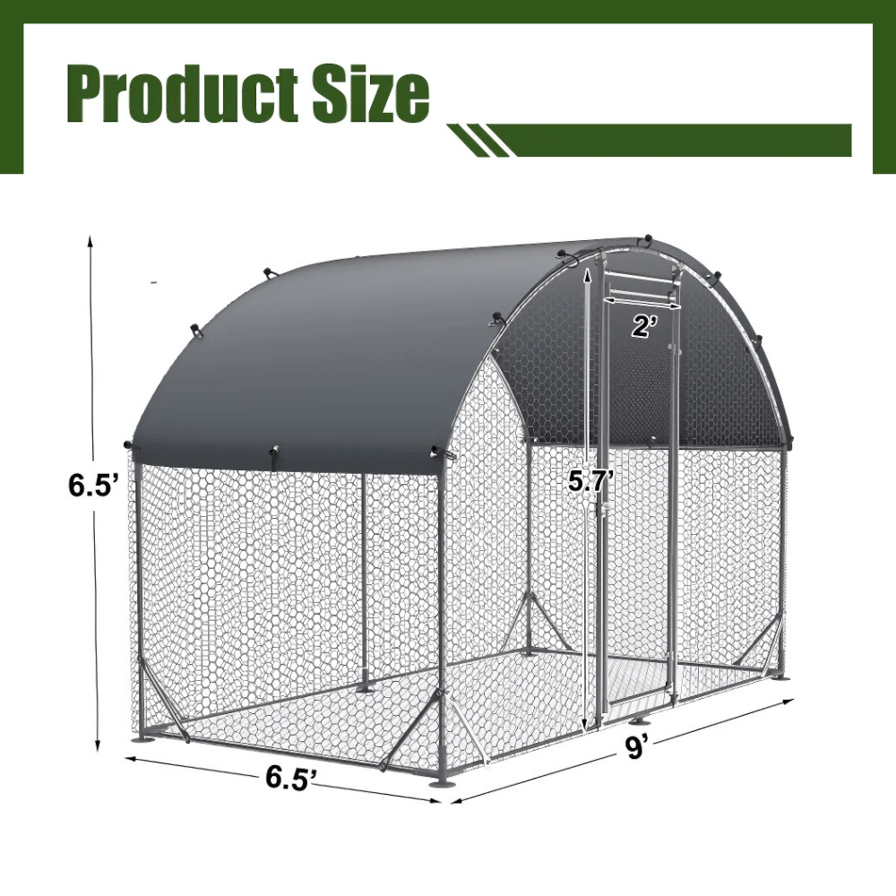 Large Metal Chicken and Duck Coop - Waterproof, UV - Protected, and Secure - Small Pet Homes