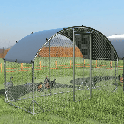 Large Metal Chicken and Duck Coop - Waterproof, UV - Protected, and Secure - Small Pet Homes