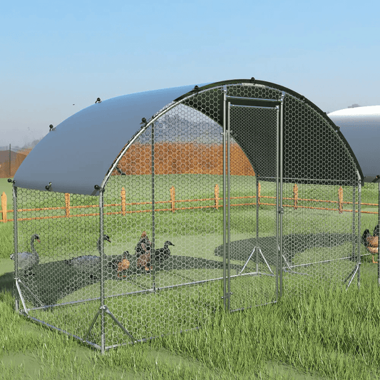 Large Metal Chicken and Duck Coop - Waterproof, UV - Protected, and Secure - Small Pet Homes