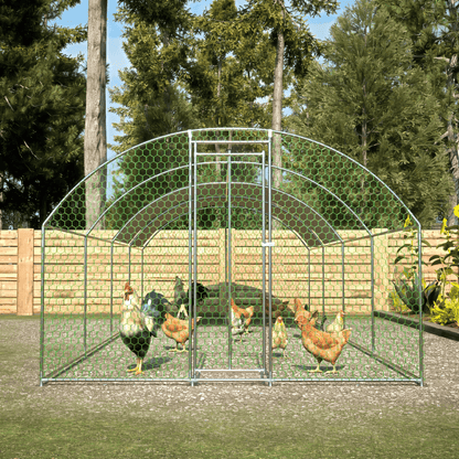 Large Metal Chicken Coop with Waterproof Roof, Lockable & Durable Construction, 258.2 sq ft - Small Pet Homes